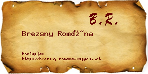 Brezsny Romána névjegykártya